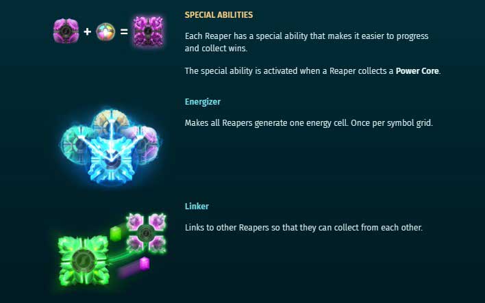 Reapers slot special abilities, energizer, linker